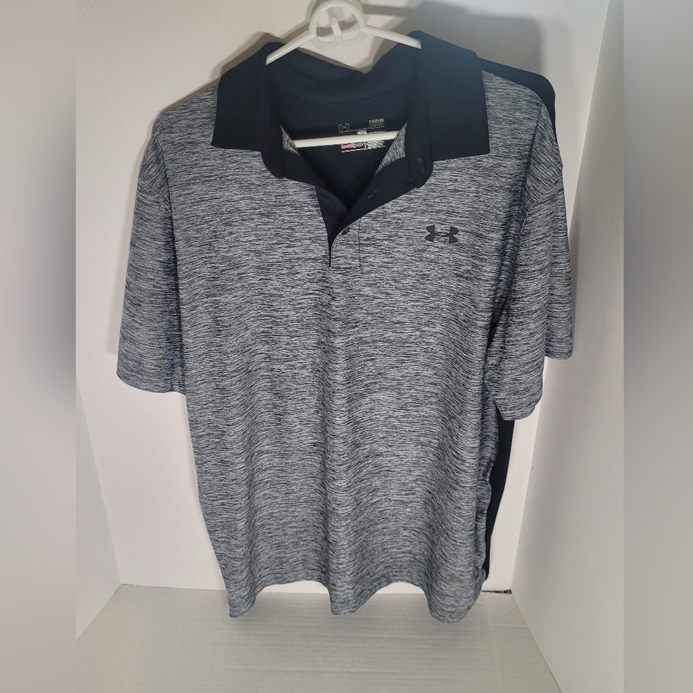 Under Armour Men's Charcoal and Black Polo Shirt